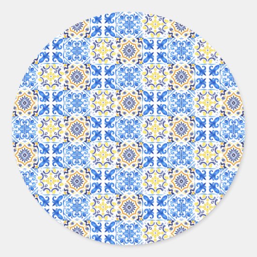 青イタリアン瓦 ラウンドシール (正面)