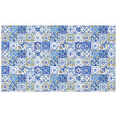 青イタリアン色、白、黄のパタ地中海のーン テーブルクロス (正面(横))