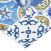 青イタリアン色、白、黄のパタ地中海のーン テーブルクロス (アングル)