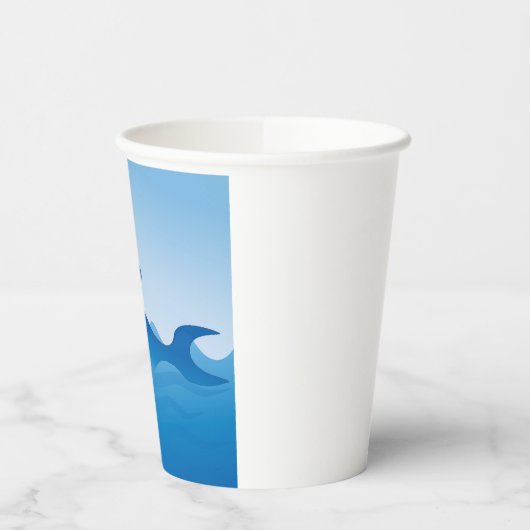 青イルカ 紙コップ (左)