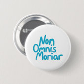 青インクで手書きされた古代ラテン語の引用 缶バッジ (正面&裏面)