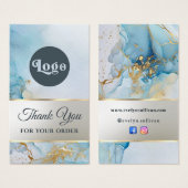 青インク大理石パッケージの挿入 (正面&裏面)