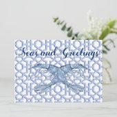 青エビのダンス招待状グリーティングカード 招待状 (スタンド正面)