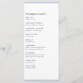 青エレガントいアンパサンド名の結婚式プログラムカード プログラム (裏面)