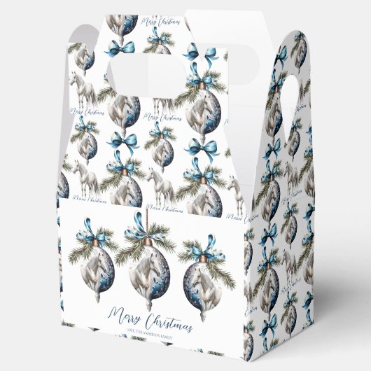 青エレガントいクリスマスの白馬 フェイバーボックス (オープン)