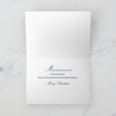 青エレガントいクリスマスの鳩に宗教平和 カード (内部)