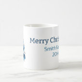 青エレガントいクリスマスツリーの水色 コーヒーマグカップ (中央)