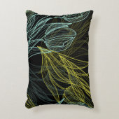 青エレガントいチューリップ模様 アクセントクッション (正面(垂直))