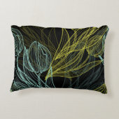 青エレガントいチューリップ模様 アクセントクッション (裏面)