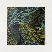 青エレガントいチューリップ模様 タペストリー (正面(横))