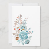 青エレガントいワイルドフラワーピンクの母の日ブランチ 招待状 (裏面)