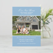 青エレガントい新しいホーム写真の移動 案内状 (スタンド正面)