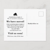 青エレガントい新しいホーム引越し案内 案内ポストカード (裏面)