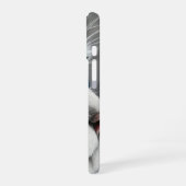 青エレガントい目を持つ白猫 – iPhone 16ケース (左側面)