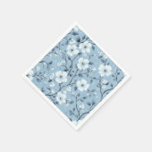 青エレガントい背景の優美な花 スタンダードカクテルナプキン (角)