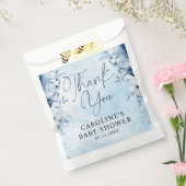 青エレガントい花男の子のシャワー フェイバーバッグ (封をした状態)