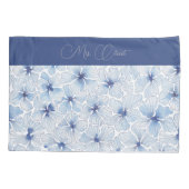 青エレガントい花 枕カバー (裏面)