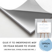 青エレガントい詰め外し結婚のウェルカムサイン ポスター