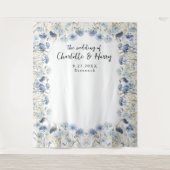 青エレガントい野結婚花の写真の背景 タペストリー