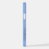 青エレガントいiPhone 12 iPhoneケース (右側面)