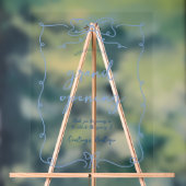 青エレガントお洒落弓の透明イベント アクリルサイン (ニュートラル)