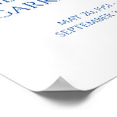 青エレガントお祝いのライフ祝写真 ポスター (角)