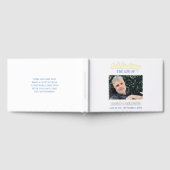 青エレガントお祝いの記念写真 ゲストブック (全面)