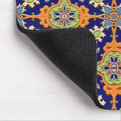 青エレガントとオレンジのマウスパッド マウスパッド (コーナー)