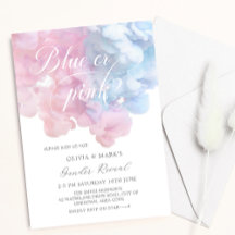 青エレガントとピンクの煙のベビー性リビール