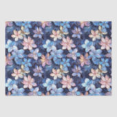 青エレガントとピンクの花モザイクガラスパターン 薄葉紙 (正面)