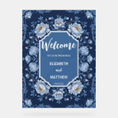 青エレガントと白のアンティーク結婚の アクリルサイン (正面)