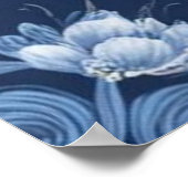 青エレガントと白のアンティーク結婚の ポスター (角)