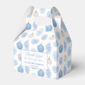 青エレガントと白のカボチャウェディングシャワー フェイバーボックス (正面サイド)