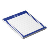 青エレガントと白のストライプ列 ノートパッド (アングル)