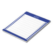 青エレガントと白のストライプ列 ノートパッド (回転)