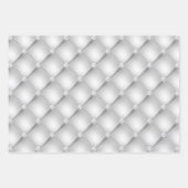 青エレガントと白のダイヤモンドタフテッドパターン ラッピングペーパーシート (正面3)