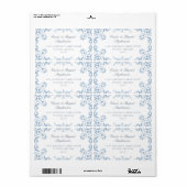 青エレガントと白のチノ縁どイセ結婚ル ラベル (フルシート)