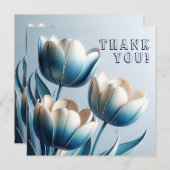 青エレガントと白のチューリップ (正面/裏面)