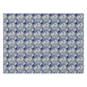 青エレガントと白のバラとユリ テーブルクロス (正面(横))