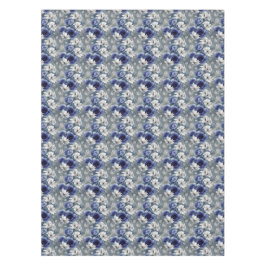 青エレガントと白のバラとユリ テーブルクロス