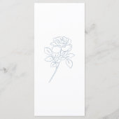 青エレガントと白のフランスのバラ結婚のメニュー メニュー (裏面)