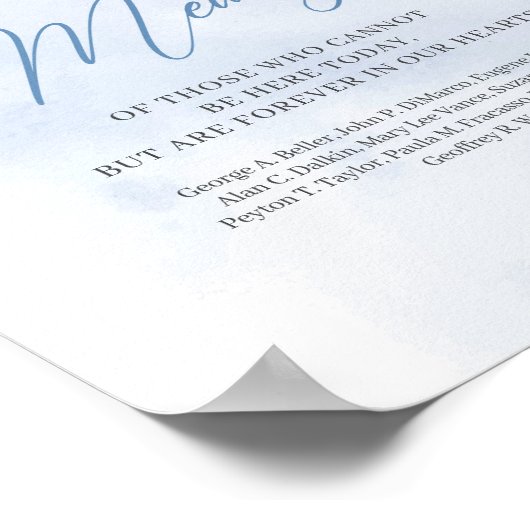 青エレガントと白のフローラ愛情のある記憶 ポスター (角)