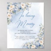 青エレガントと白のフローラ愛情のある記憶 ポスター (正面)