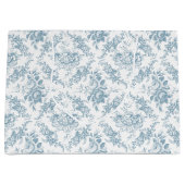 青エレガントと白のフローラ ラージペーパーバッグ (正面)