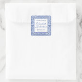 青エレガントと白のレースフランスの スクエアシール (バッグ)