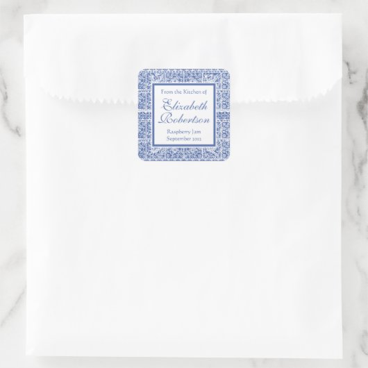 青エレガントと白のレースフランスの スクエアシール (バッグ)