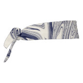 青エレガントと白の大理石の渦巻き タイヘッドバンド (回転270)