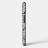 青エレガントと白の大理石の渦巻き Case-Mate iPhoneケース (裏面 / 左)