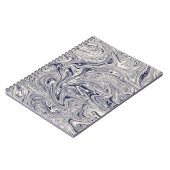 青エレガントと白の大理石の渦 ノートブック (左側)