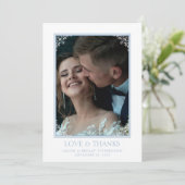 青エレガントと白の海岸シック結婚ズ サンキューカード (スタンド正面)